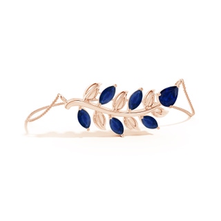 8x6mm AA Pear and Marquise Sapphire Olive Branch Bracelet in 18K Rose Gold