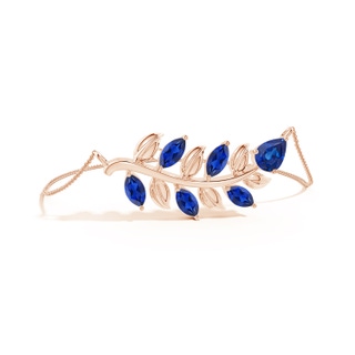 8x6mm AAA Pear and Marquise Sapphire Olive Branch Bracelet in 18K Rose Gold