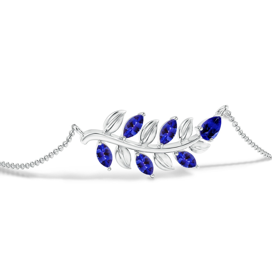 5x3mm AAAA Pear and Marquise Tanzanite Olive Branch Bracelet in White Gold side-1