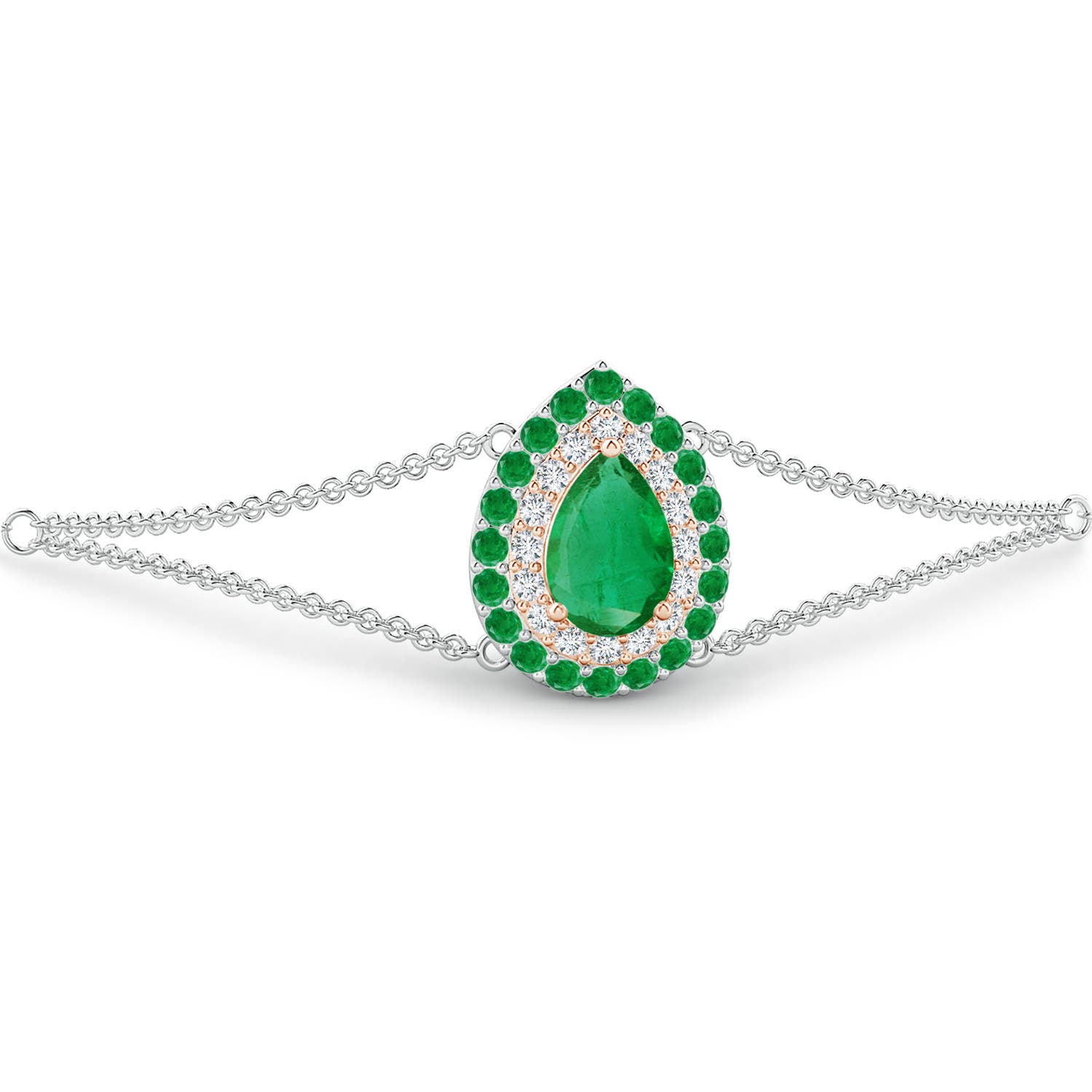 AA - Emerald / 1.06 CT / 14 KT White and Rose Gold