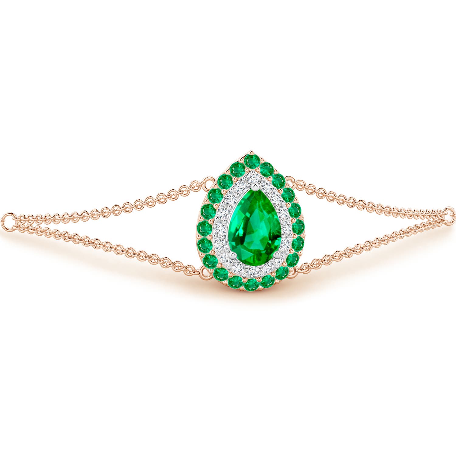 AAA - Emerald / 1.06 CT / 14 KT Rose and White Gold