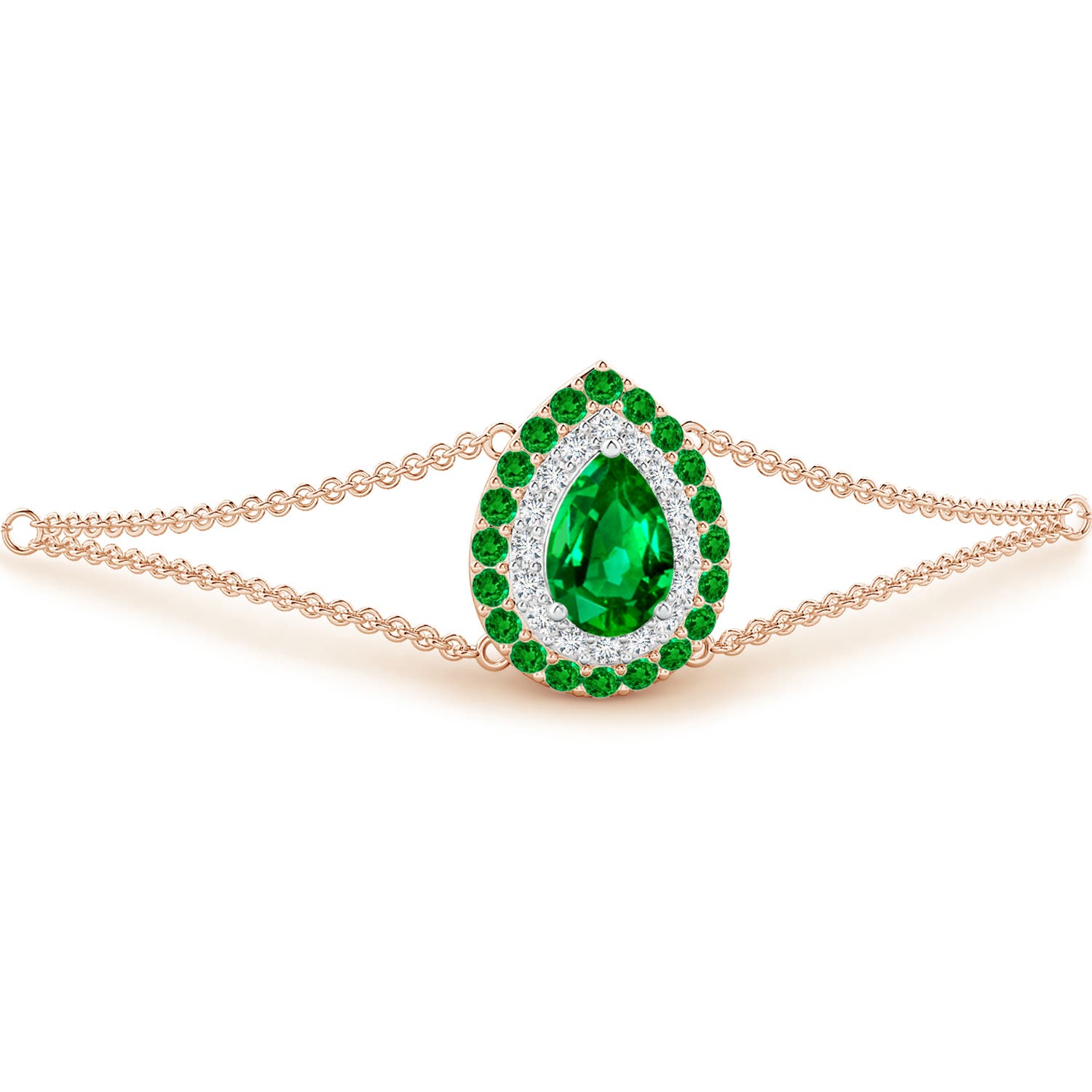 AAAA - Emerald / 1.06 CT / 14 KT Rose and White Gold