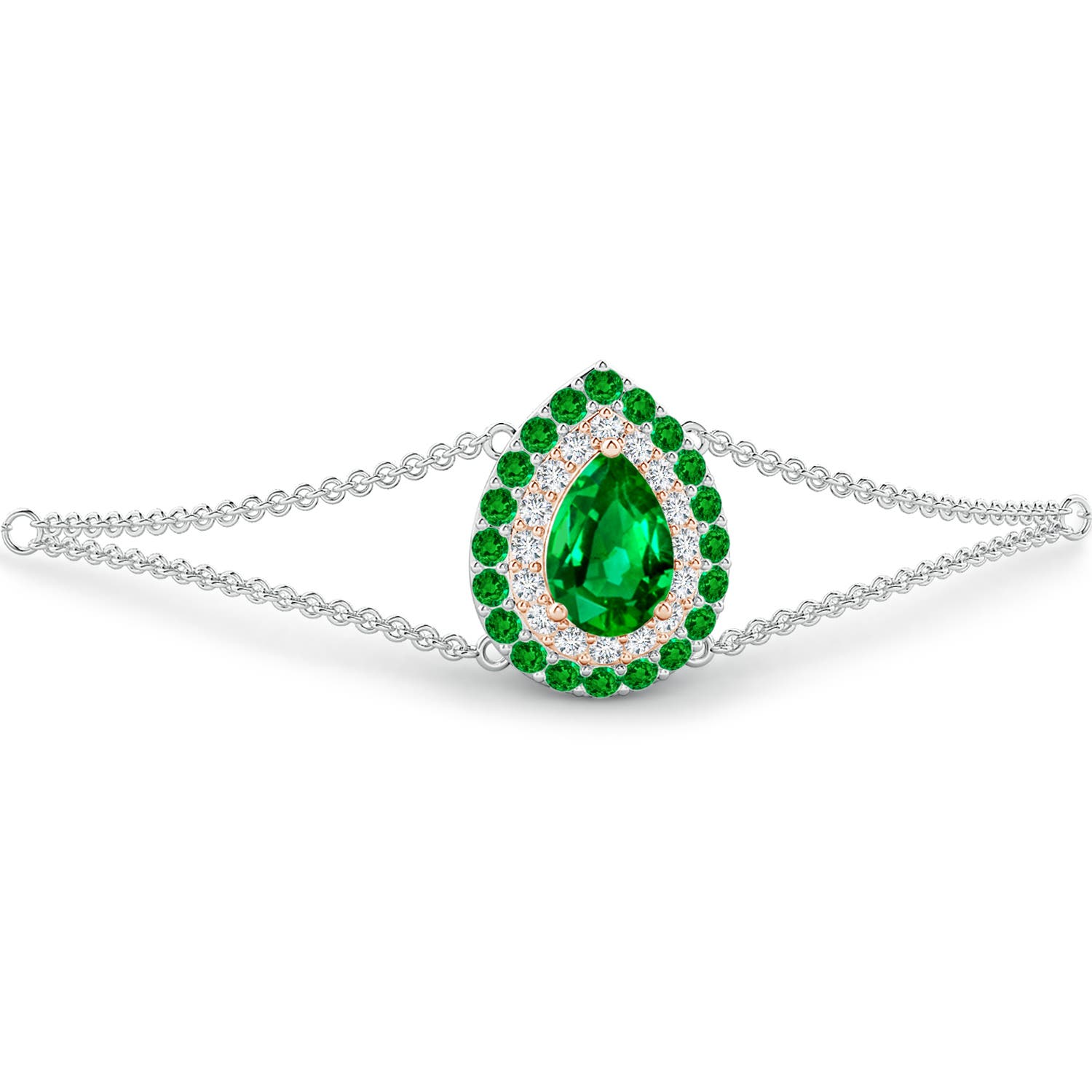 AAAA - Emerald / 1.06 CT / 14 KT White and Rose Gold