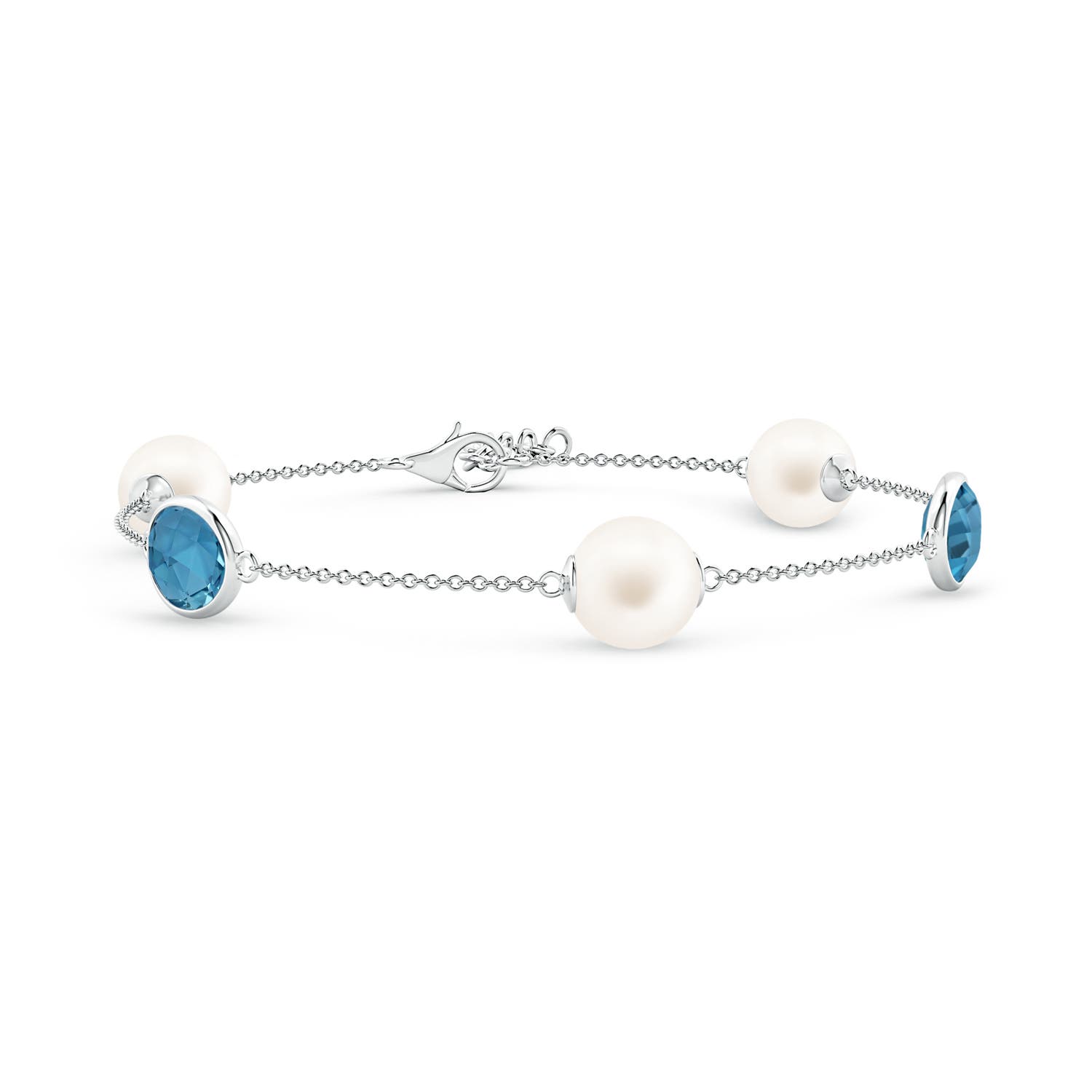 White Pearl and Blue deals Topaz Bracelet | Pearl and Gemstone Bracelet | Gemstone Jewelry | Pearl Jewelry