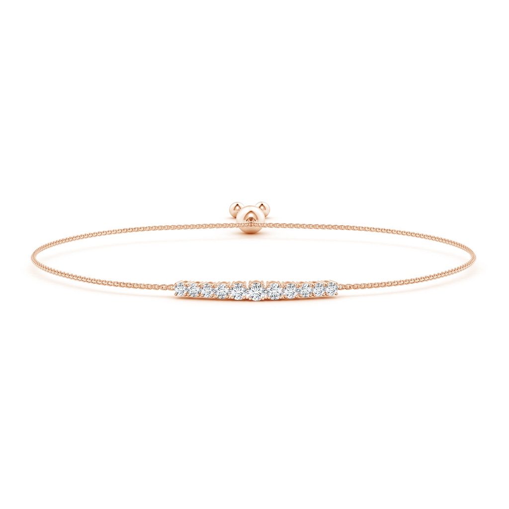 2.7mm GVS2 Graduated Round Diamond Bolo Style Bracelet in Rose Gold