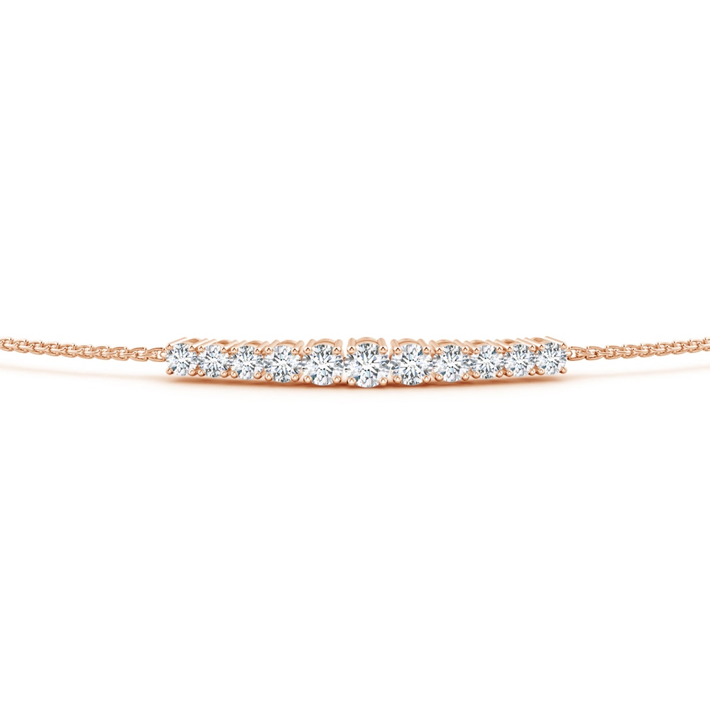 2.7mm GVS2 Graduated Round Diamond Bolo Style Bracelet in Rose Gold - side 1
