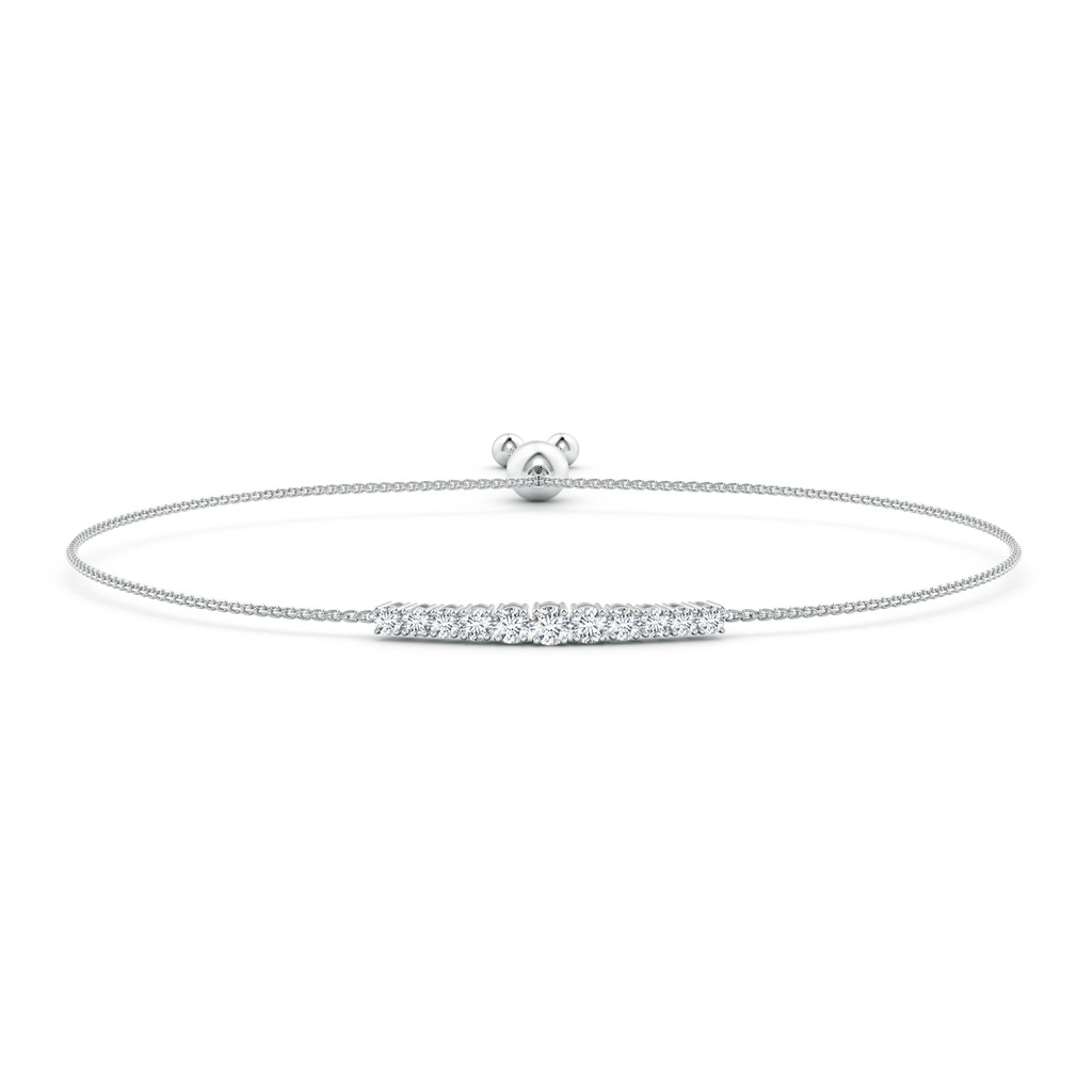 2.7mm GVS2 Graduated Round Diamond Bolo Style Bracelet in White Gold