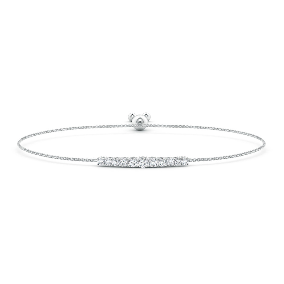 2.7mm GVS2 Graduated Round Diamond Bolo Style Bracelet in White Gold 