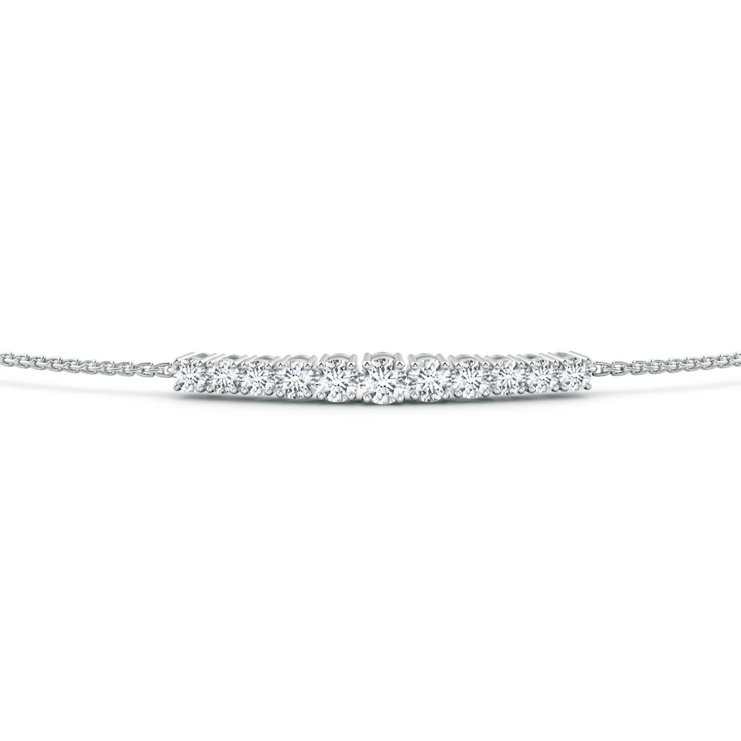 2.7mm GVS2 Graduated Round Diamond Bolo Style Bracelet in White Gold - side 1
