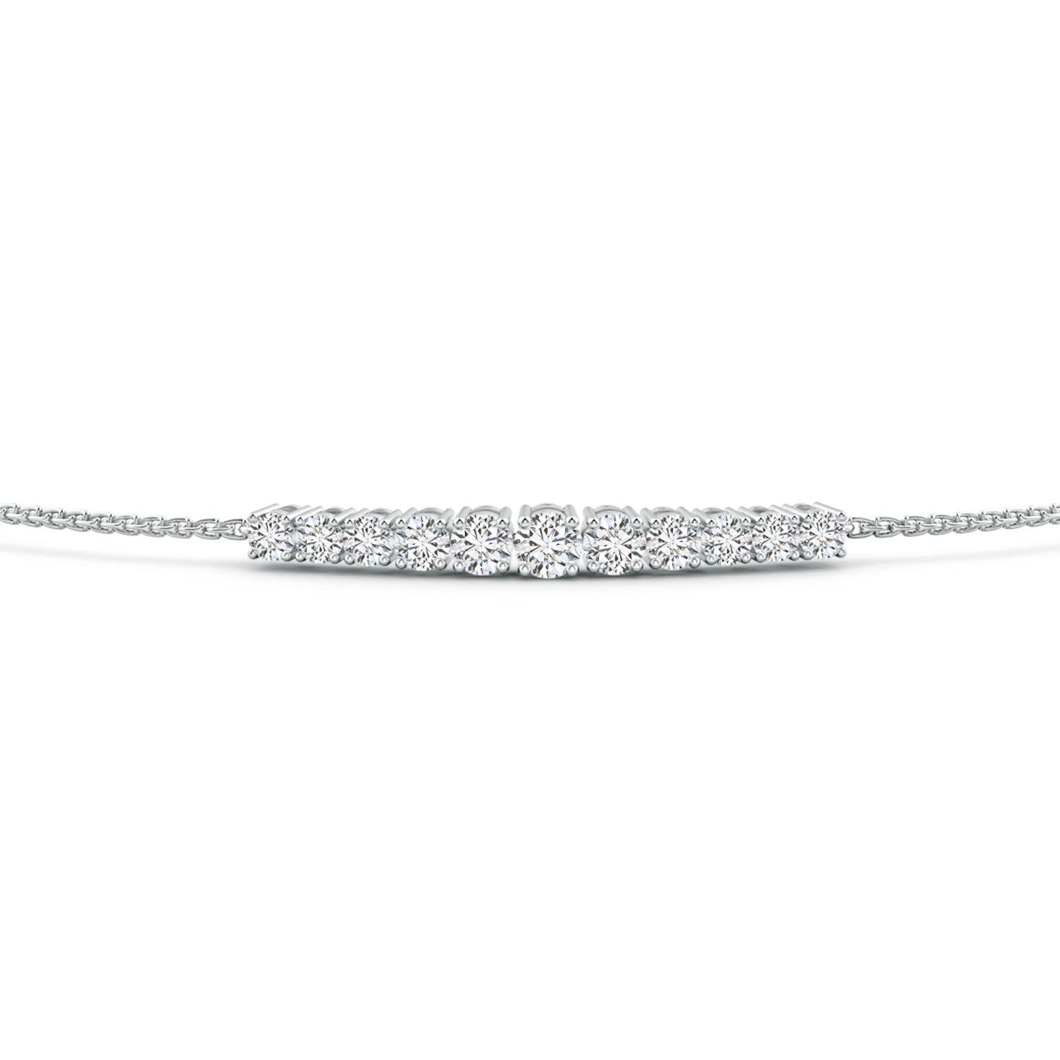2.7mm HSI2 Graduated Round Diamond Bolo Style Bracelet in White Gold