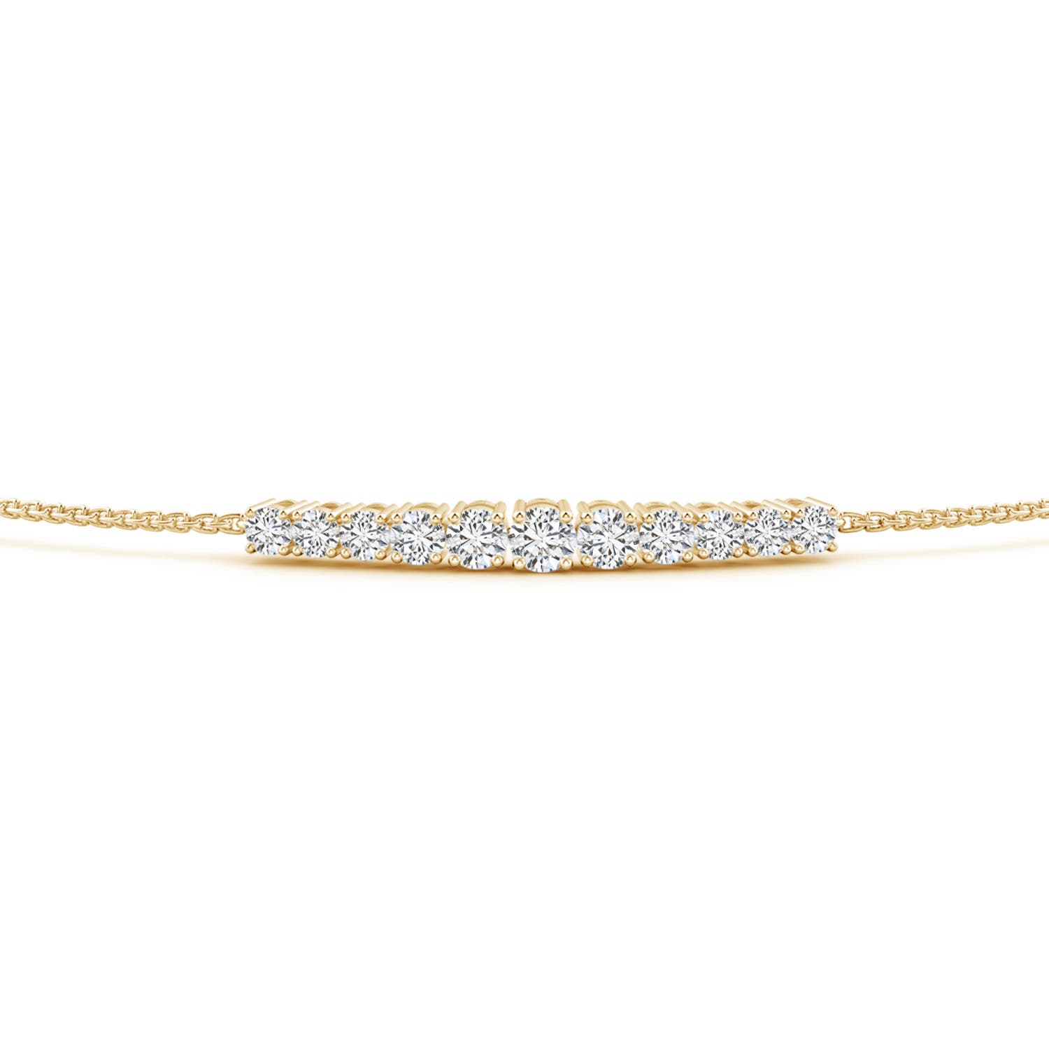 2.7mm HSI2 Graduated Round Diamond Bolo Style Bracelet in Yellow Gold