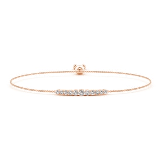 2.7mm IJI1I2 Graduated Round Diamond Bolo Style Bracelet in Rose Gold