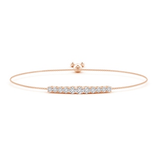 3.4mm HSI2 Graduated Round Diamond Bolo Style Bracelet in Rose Gold