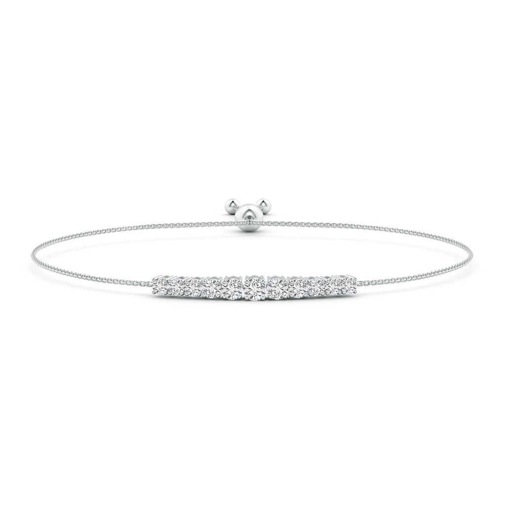 3.4mm HSI2 Graduated Round Diamond Bolo Style Bracelet in White Gold 