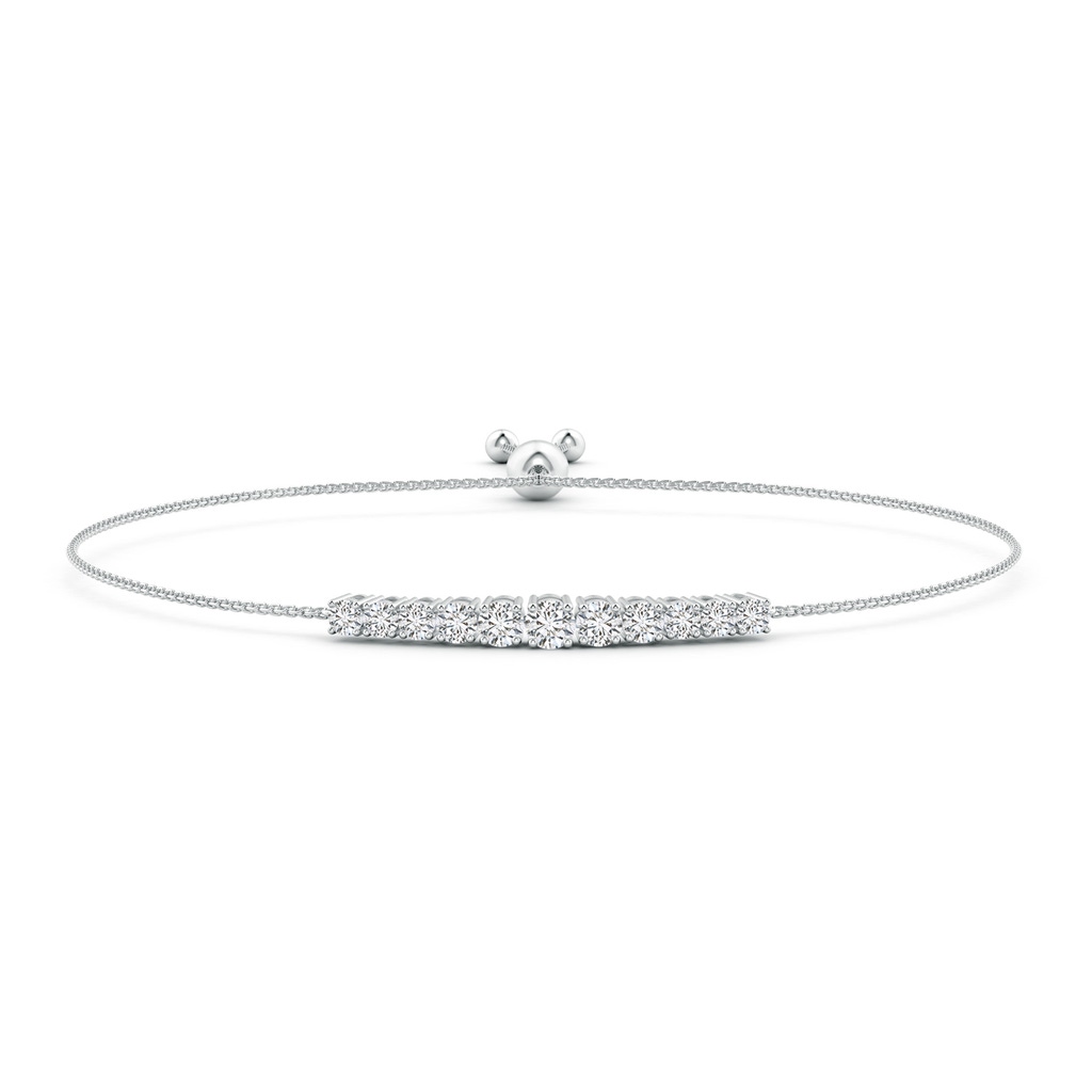 3.4mm HSI2 Graduated Round Diamond Bolo Style Bracelet in White Gold