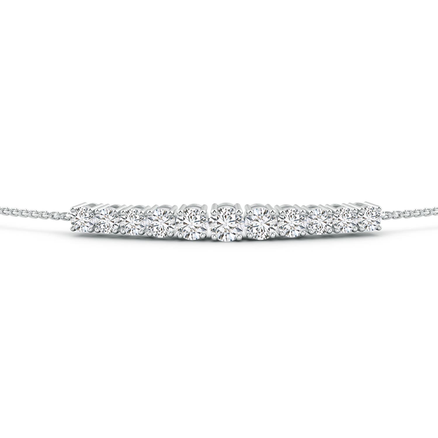 3.4mm HSI2 Graduated Round Diamond Bolo Style Bracelet in White Gold