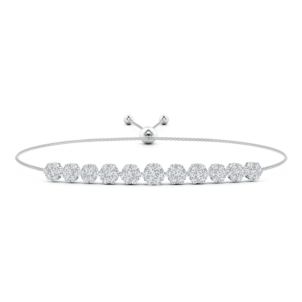 2.4mm GVS2 Pressure-Set Round Diamond Bolo Style Bracelet in White Gold