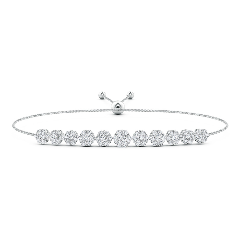 2.4mm GVS2 Pressure-Set Round Diamond Bolo Style Bracelet in White Gold 