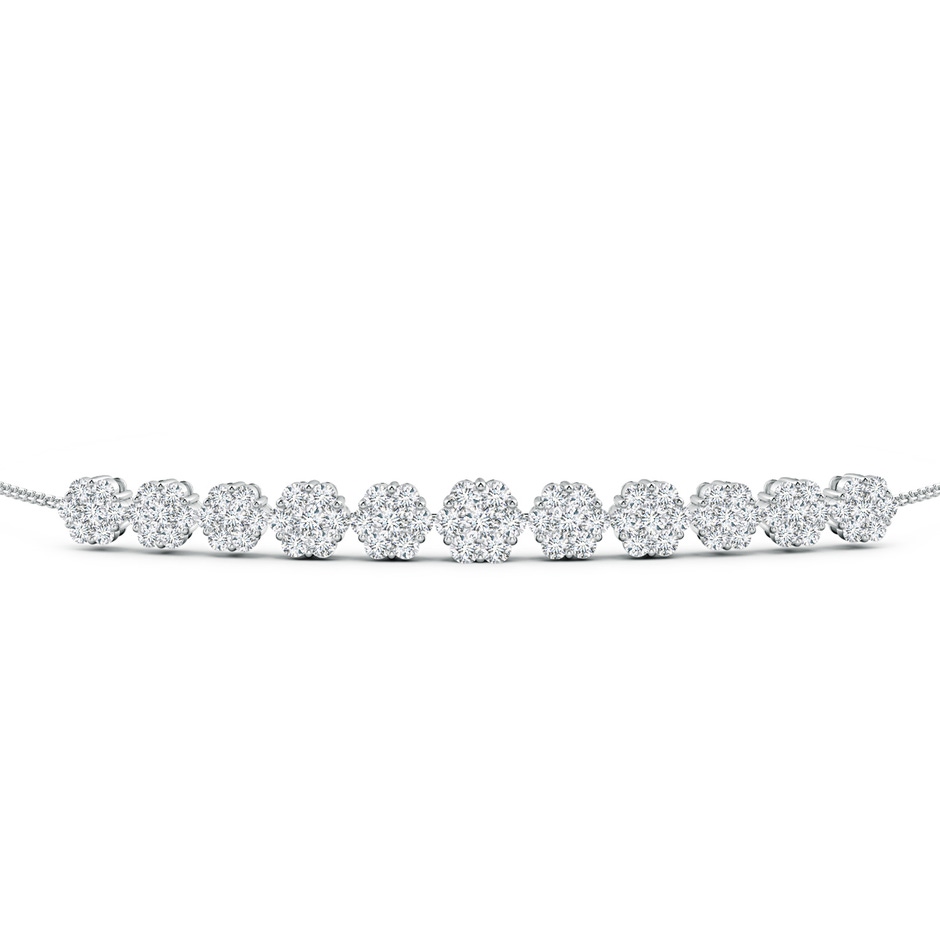 2.4mm GVS2 Pressure-Set Round Diamond Bolo Style Bracelet in White Gold side 1