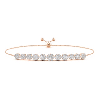 2.4mm HSI2 Pressure-Set Round Diamond Bolo Style Bracelet in Rose Gold