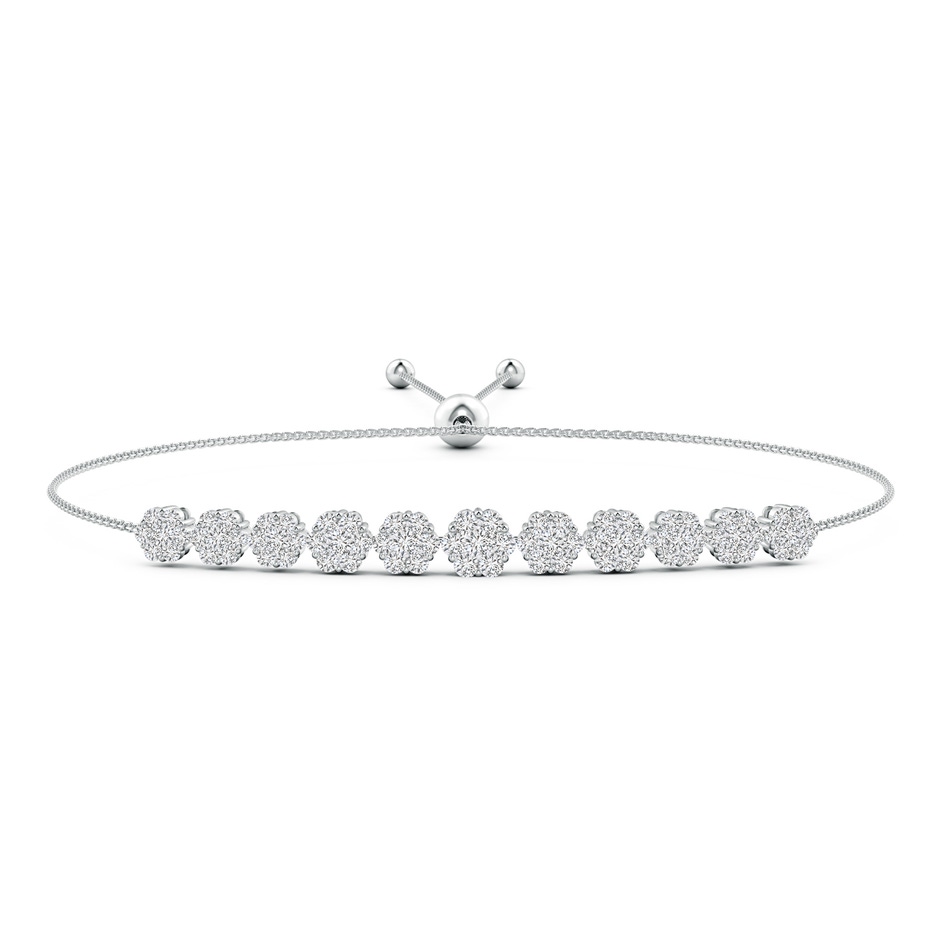 2.4mm HSI2 Pressure-Set Round Diamond Bolo Style Bracelet in White Gold 