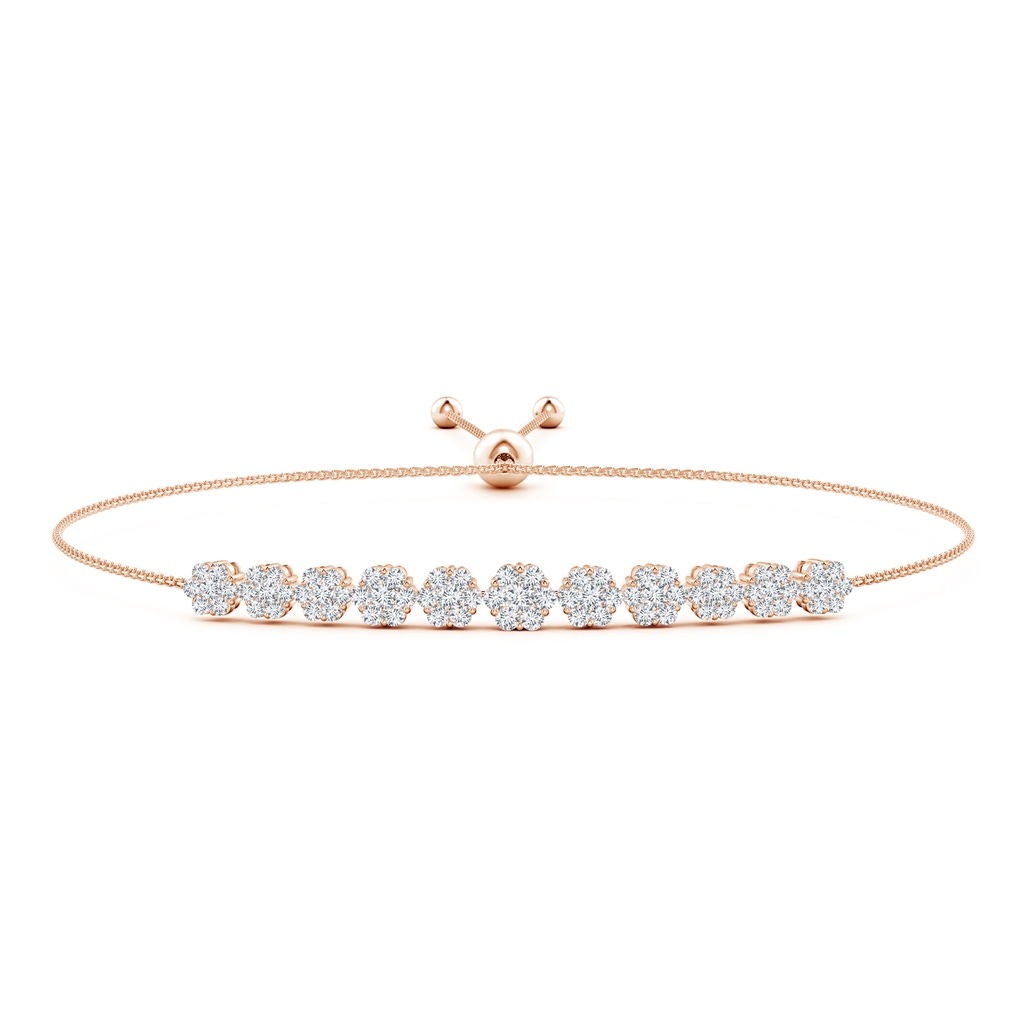 2mm GVS2 Pressure-Set Round Diamond Bolo Style Bracelet in Rose Gold