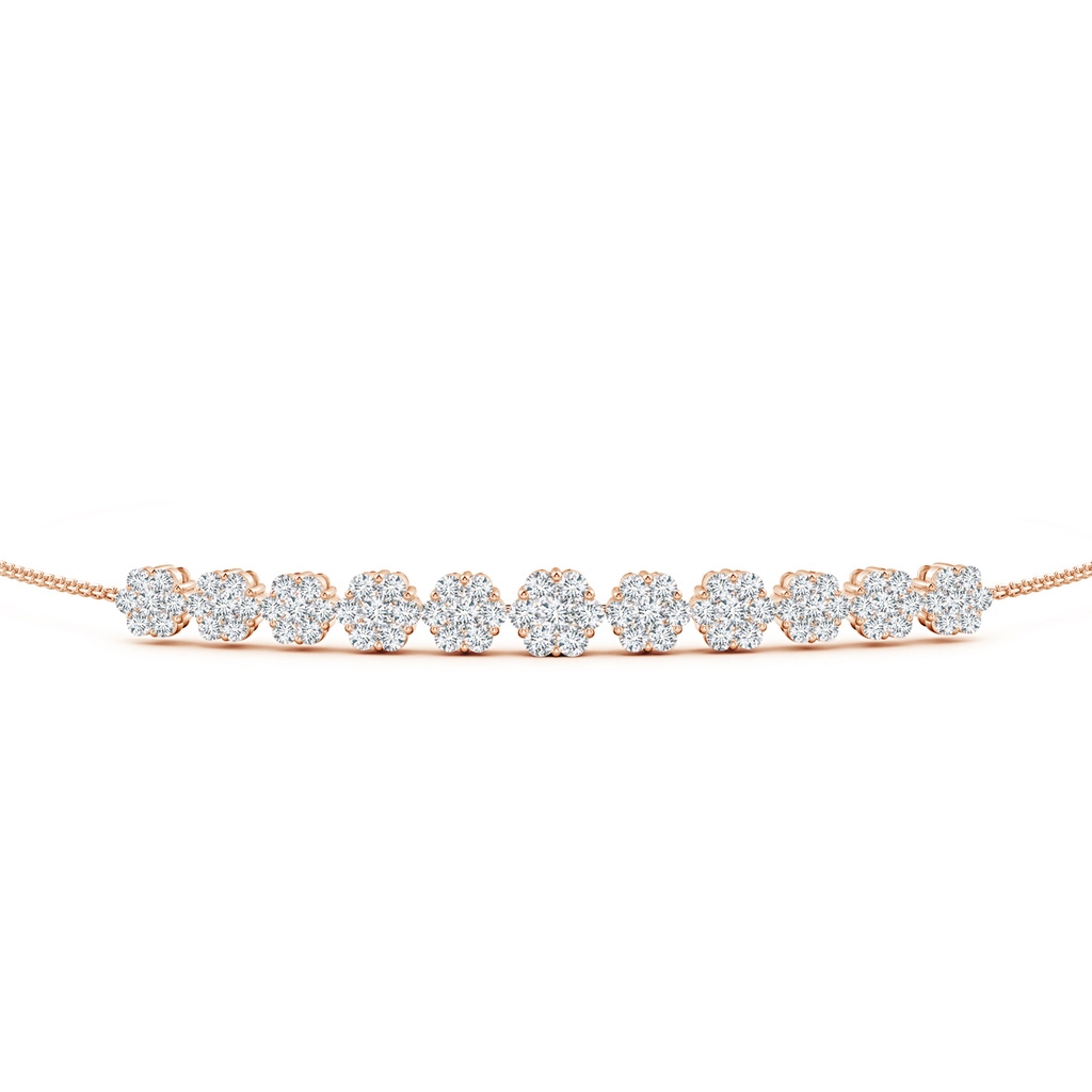 2mm GVS2 Pressure-Set Round Diamond Bolo Style Bracelet in Rose Gold - side 1