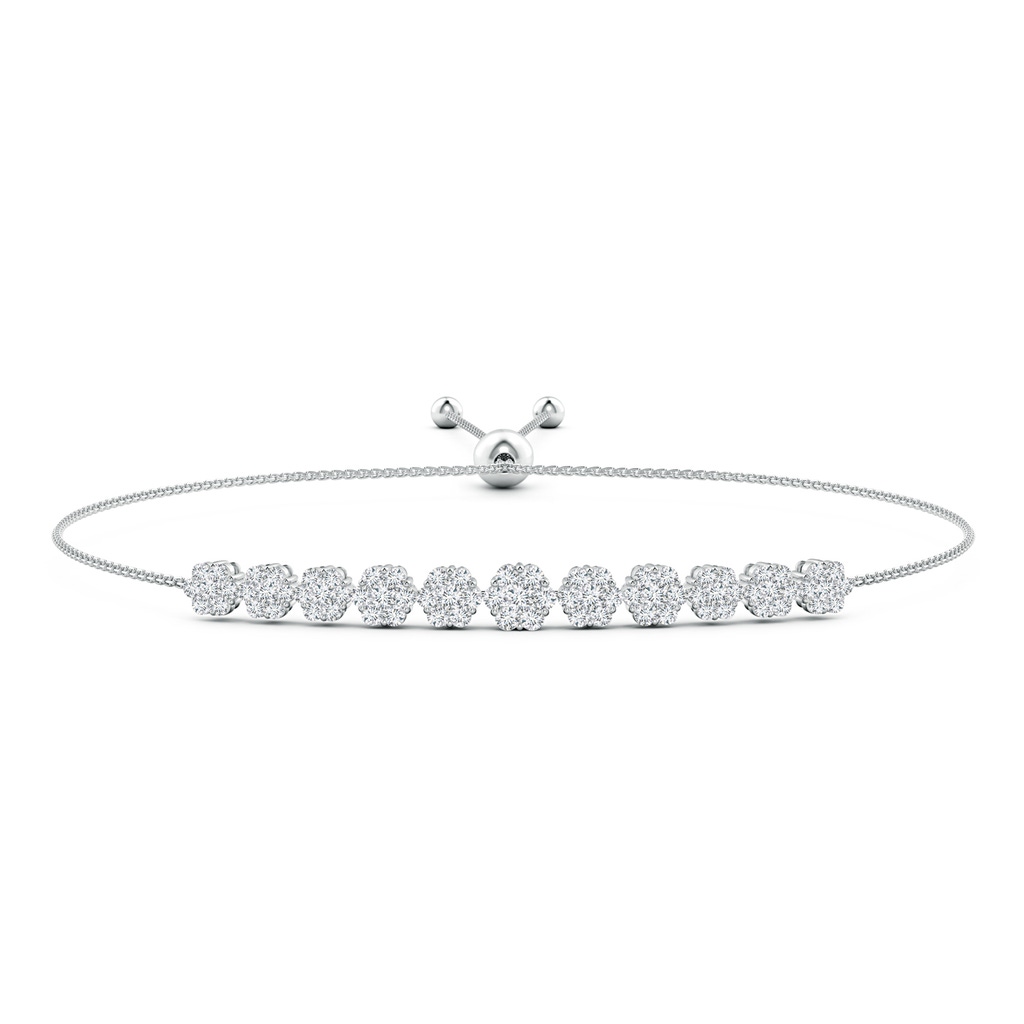 2mm GVS2 Pressure-Set Round Diamond Bolo Style Bracelet in White Gold