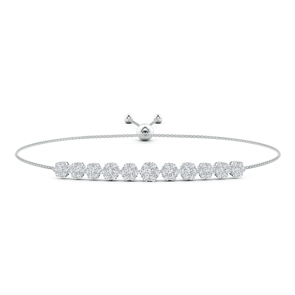 2mm GVS2 Pressure-Set Round Diamond Bolo Style Bracelet in White Gold 