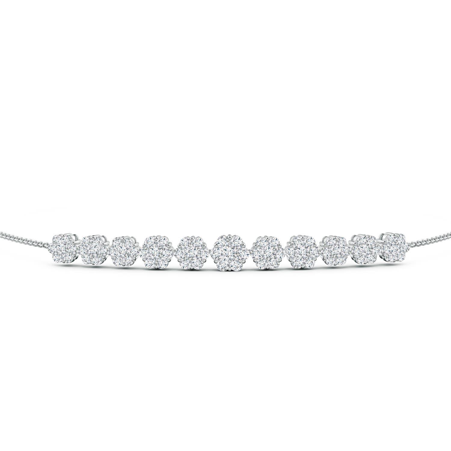 2mm GVS2 Pressure-Set Round Diamond Bolo Style Bracelet in White Gold - side 1