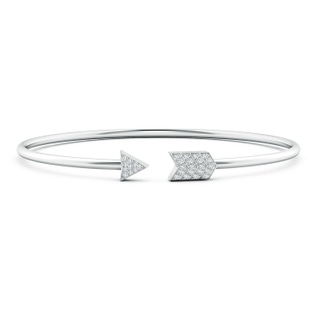 1.05mm GVS2 Pave-Set Round Diamond Open Bar Flex Bangle in White Gold