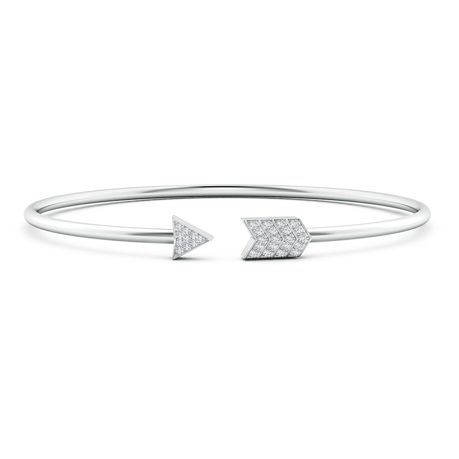 1.05mm GVS2 Pave-Set Round Diamond Open Bar Flex Bangle in White Gold 