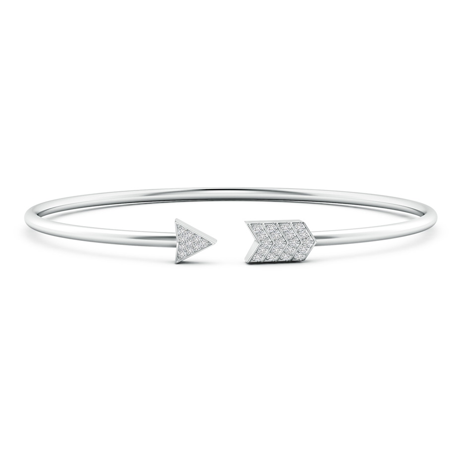 1.05mm HSI2 Pave-Set Round Diamond Open Bar Flex Bangle in White Gold 