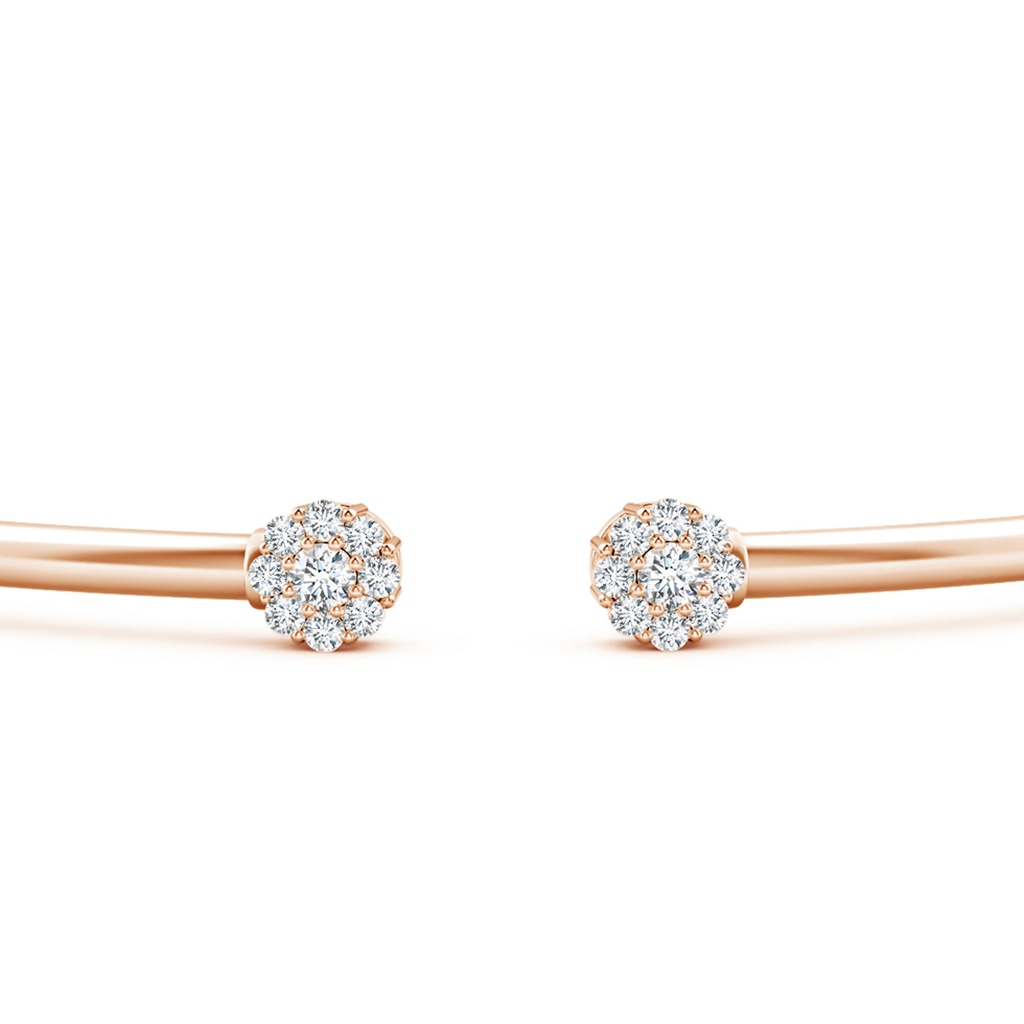 2.1mm GVS2 Diamond Open Flex Floral Bangle in Rose Gold - side 1
