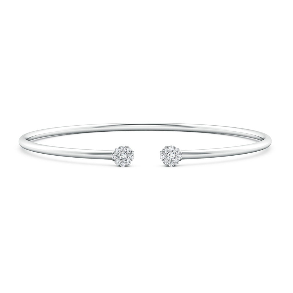 2.1mm GVS2 Diamond Open Flex Floral Bangle in White Gold