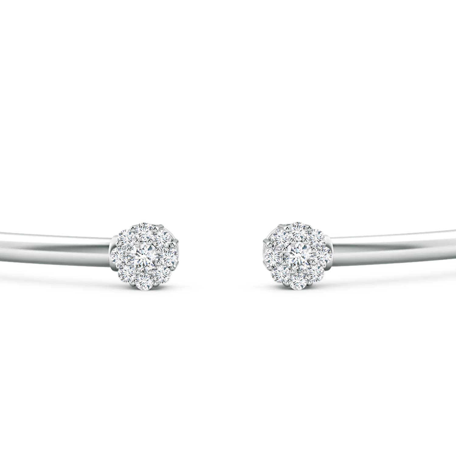 2.1mm GVS2 Diamond Open Flex Floral Bangle in White Gold