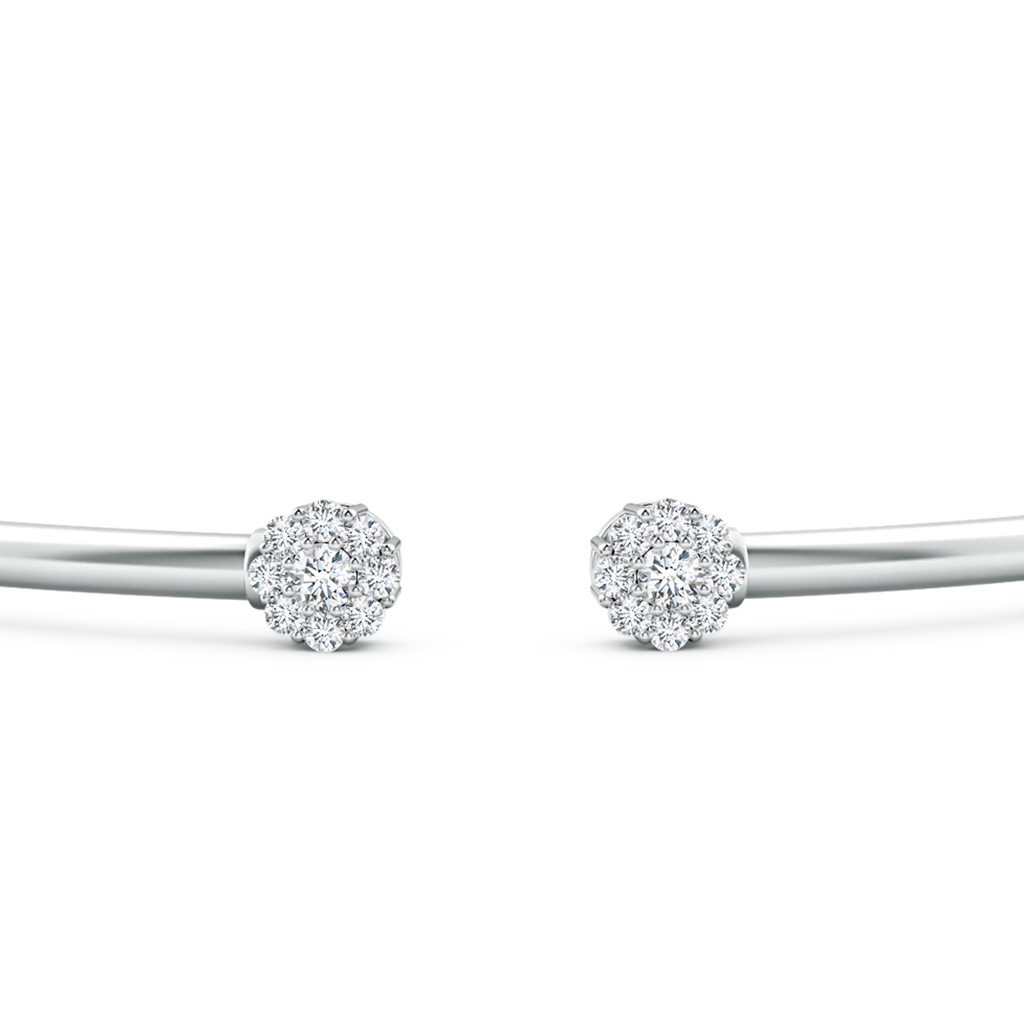 2.1mm GVS2 Diamond Open Flex Floral Bangle in White Gold - side 1