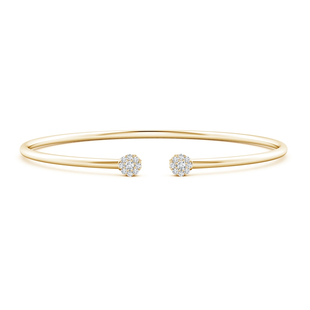 2.1mm GVS2 Diamond Open Flex Floral Bangle in Yellow Gold