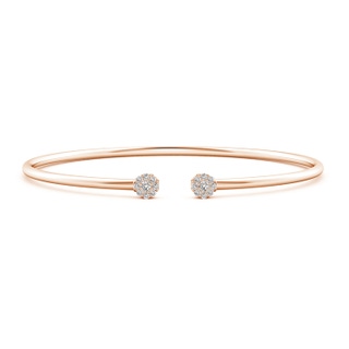 2.1mm IJI1I2 Diamond Open Flex Floral Bangle in Rose Gold