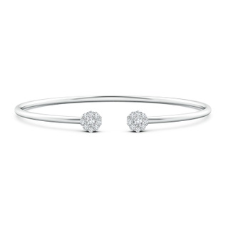 2.7mm GVS2 Diamond Open Flex Floral Bangle in White Gold