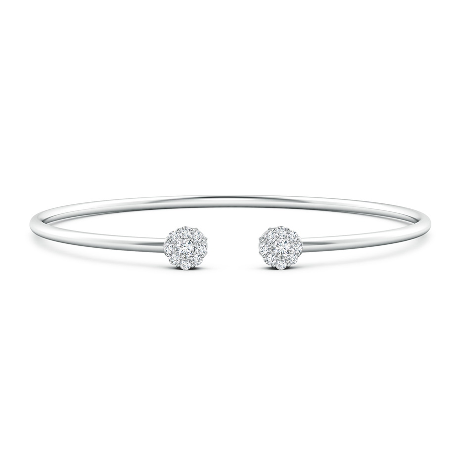 2.7mm GVS2 Diamond Open Flex Floral Bangle in White Gold 