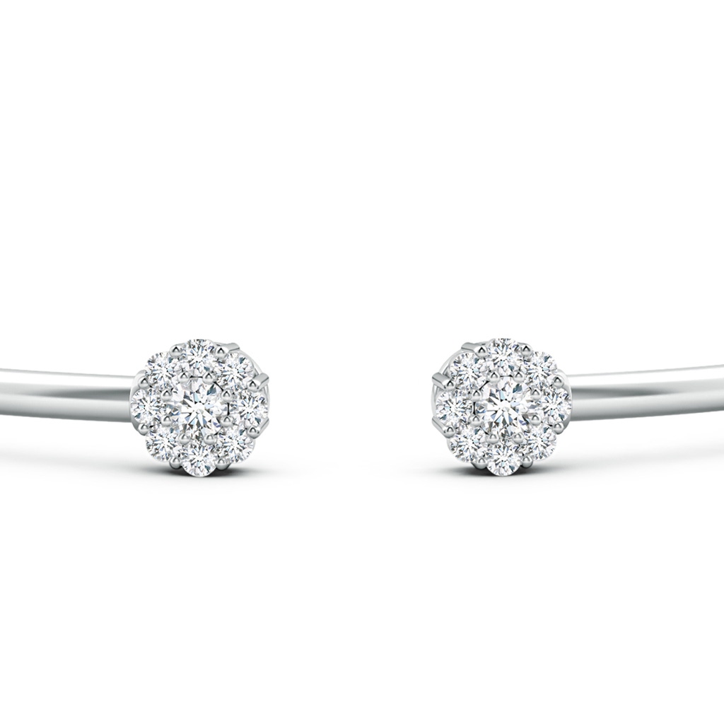 2.7mm GVS2 Diamond Open Flex Floral Bangle in White Gold - side 1