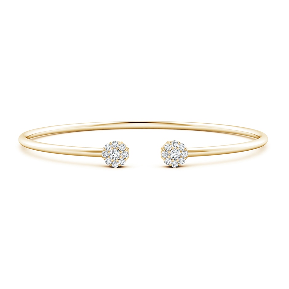 2.7mm GVS2 Diamond Open Flex Floral Bangle in Yellow Gold 