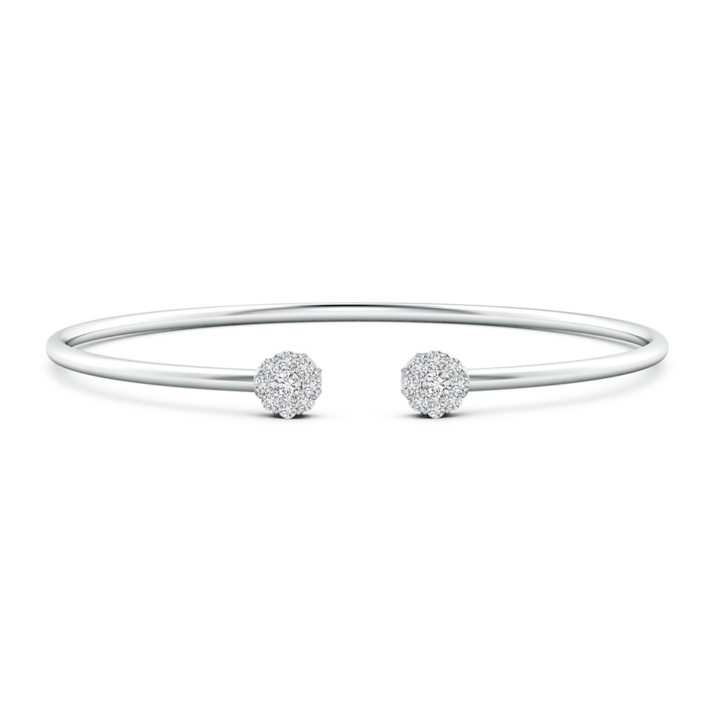 2.7mm HSI2 Diamond Open Flex Floral Bangle in White Gold