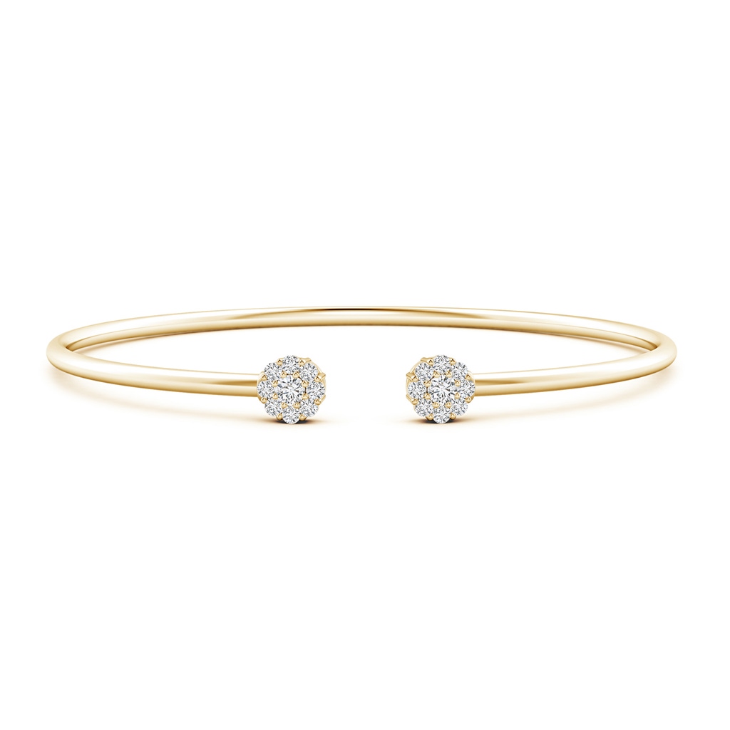 2.7mm HSI2 Diamond Open Flex Floral Bangle in Yellow Gold