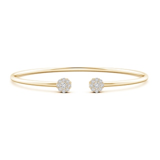 2.7mm HSI2 Diamond Open Flex Floral Bangle in Yellow Gold