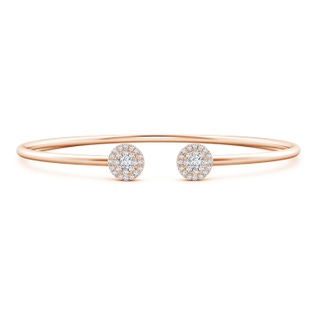 2.7mm GVS2 Pressure-Set Diamond Halo Cluster Open Flex Bangle in Rose Gold