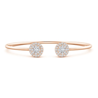 3.5mm GVS2 Pressure-Set Diamond Halo Clustre Open Flex Bangle in Rose Gold