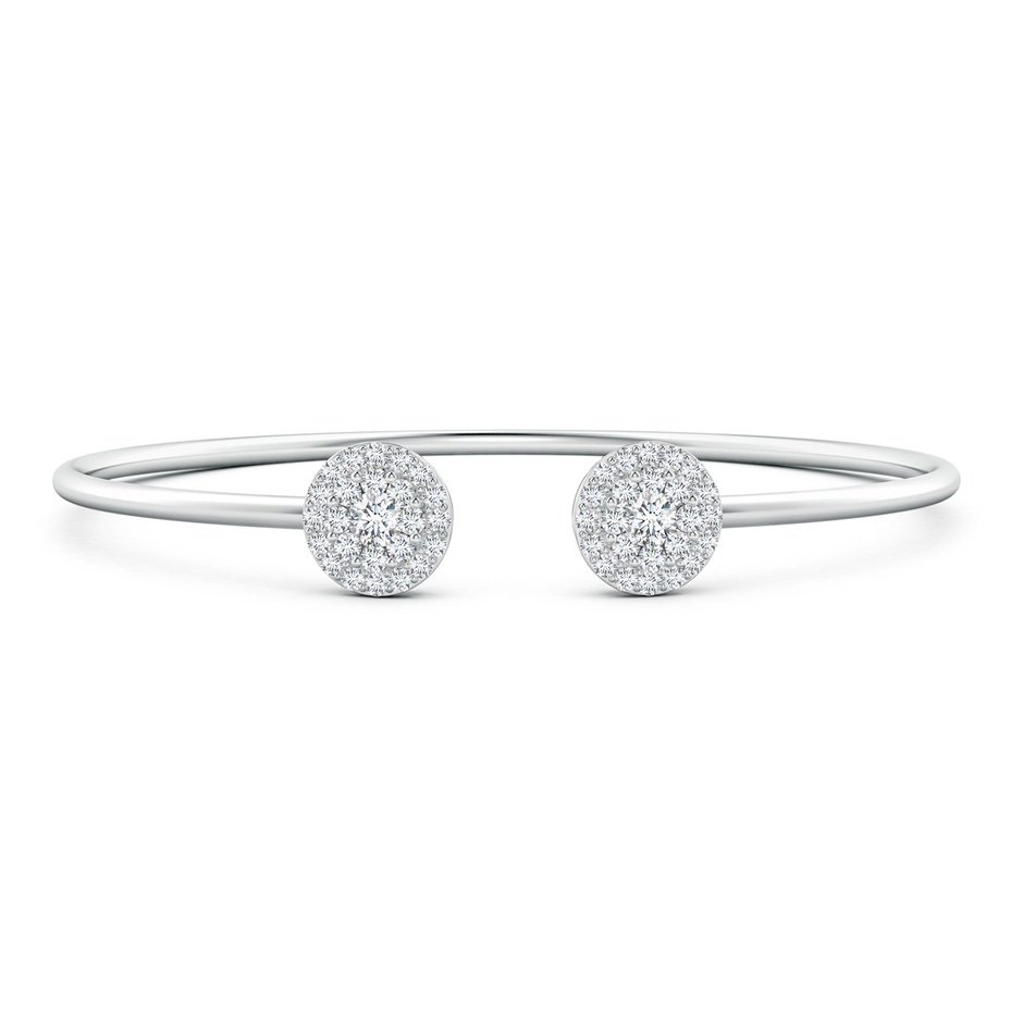 3.5mm GVS2 Pressure-Set Diamond Halo Clustre Open Flex Bangle in White Gold 