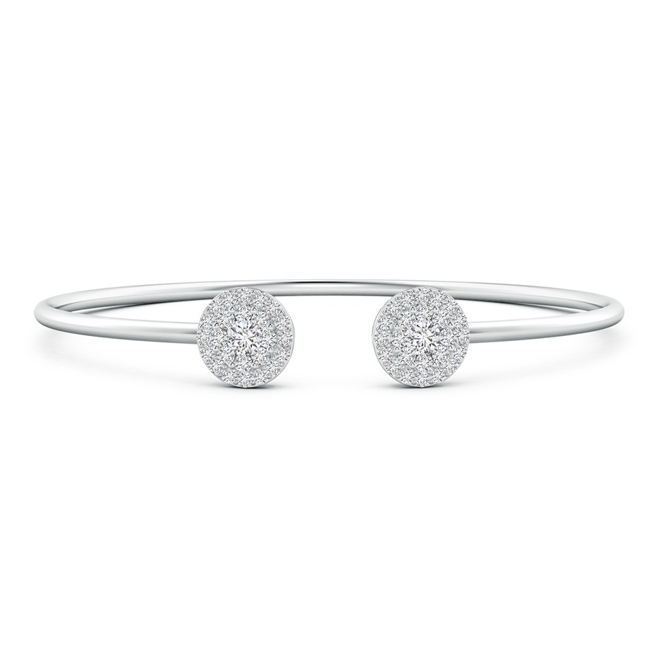 3.5mm HSI2 Pressure-Set Diamond Halo Clustre Open Flex Bangle in White Gold 